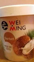 Mängden socker i Sorbet noix de coco