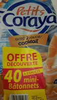 Mängden socker i Petits Coraya - Mini-bâtonnets de surimi + sauce mayonnaise les 40 bâtonnets + 1 sauce 420 gr