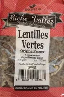 Mängden socker i Lentilles vertes