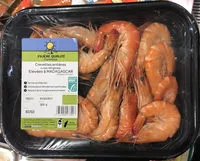 Mängden socker i Crevettes entières cuites réfrigérées
