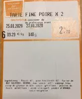 Mängden socker i Tarte fine poire x 2