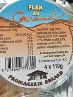 Mängden socker i Flans au caramel FROMAGERIE EBRARD