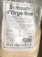 Mängden socker i Semoule d'Orge