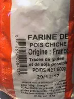 Mängden socker i Farine De Pois Chiches 500G