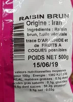 Mängden socker i Raisins secs Bruns