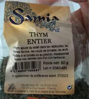 Mängden socker i Thym entier