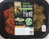 Mängden socker i Duo de filet de poulet et légumes marinés recette thaï