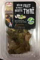 Mängden socker i Dés de poulet recette thaï