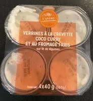 Mängden socker i Verrines à la crevette coco curry et au fromage frais