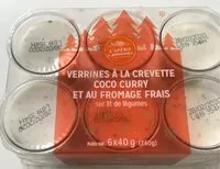Mängden socker i Verrines à la crevettes coco curry et au fromage frais