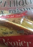 Mängden socker i Cramique aux raisins