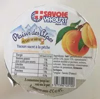 Mängden socker i Plaisir des Alpes Yaourt sucré à la pêche