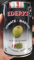 Mängden socker i Ederki olives à la farce de tomate basilic boîte