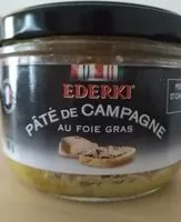 Mängden socker i Paté de campagne au foie gras