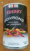 Mängden socker i EDERKI : Poivrons triocolores en lanières