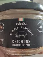 Mängden socker i Chichons, rillettes de porc au piment d’espelette
