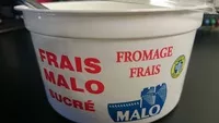 Mängden socker i Fromage Frais Malo sucré 40% matières grasses sur extrait sec soit 7% de matières grasses sur produit fini.