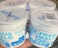 Mängden socker i Fromage frais Nature Malo 20% *Matières grasses sur extrait sec soit 3% de matières grasses sur produit fini