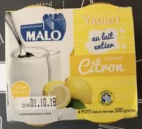 Mängden socker i Yaourt au Lait Entier Saveur Citron