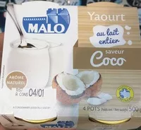 Mängden socker i Yaourt lait entier saveur coco