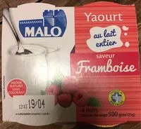 Mängden socker i Yaourt au lait entier saveur framboise