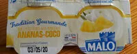 Mängden socker i Yaourt ananas coco