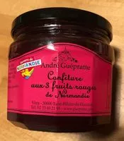 Mängden socker i Confiture aux 3 fruits rouges de Normandie