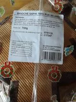 Mängden socker i Brioche Sapin Pur Beurre