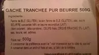 Mängden socker i Gâche tranchée pur beurre