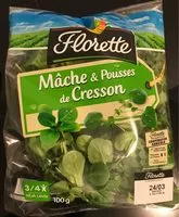 Mängden socker i Mâche et pousses de cresson