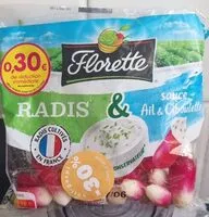 Mängden socker i Radis et sauce aïl et ciboulette