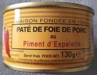 Mängden socker i Paté de foie de porc (au piment d'Espelette)