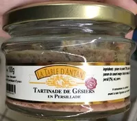 Mängden socker i Tartinade de gésiers en persillade
