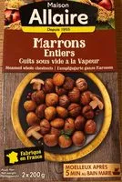 Mängden socker i Marrons cuits à la vapeur Allaire