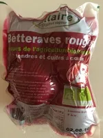 Mängden socker i Betteraves rouges issues de l'agriculture biologique
