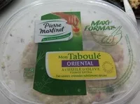 Mängden socker i Taboulé oriental à l' huile d'olive vierge extra