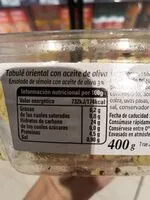 Mängden socker i Tabulé oriental con aceite de oliva