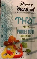 Mängden socker i Thaï - Salade de pâtes vermicelles aux légumes et poulet traité en salaison cuit rôti