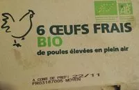 Mängden socker i 6 œufs frais bio