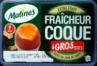 Mängden socker i Fraîcheur Coque 6 Gros Oeufs extra frais - Matines