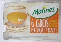 Mängden socker i 6 Gros œufs datés du jour de ponte Extra-Frais (poules en cage)