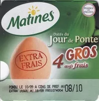 Mängden socker i 4 Gros oeufs frais