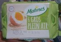 Mängden socker i 6 GROS OEUFS FRAIS de poules élevées en plein air