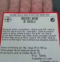 Mängden socker i Saucisses nature de volaille