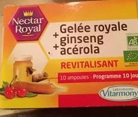 Mängden socker i Ampoules Nectar Royal -gelee Royale+ginseng+acerola -re