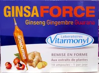 Mängden socker i GinsaForce Ginseng Gingembre Guarana Remise en Forme