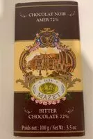 Mängden socker i Chocolat noir amer 72%