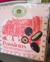 Mängden socker i Passions Amandes et noisettes caramelisees au chocolat. noir