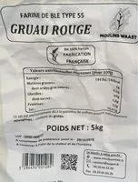 Mängden socker i farine de gruau rouge