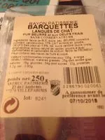 Mängden socker i BARQUETTES LANGUES DE CHAT